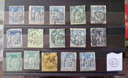 LOT TYPE SAGE OBLITERATIONS DE PARIS / LOT N° 56 - 1876-1898 Sage (Type II)