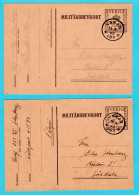 SWEDEN 2 Military Postal Stationery Cards 1942 Växjö To Gösdala - Militaires