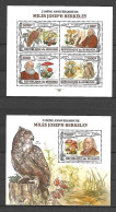 Burundi 2013 Mushrooms - Owls - Miles Joseph Berkeley - 2 MS MNH - Nuevos