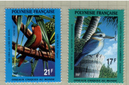 Polynesia 1991, Bird, Birds, Parrot, Kingfisher, Set Of 2v, MNH** - Parrots