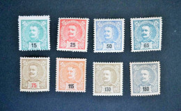 (T1) Portugal King Carlos Set - Af. 140 To 147 - MH - Unused Stamps