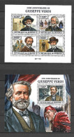 Burundi 2013 Guiseppe Verdi - 2 MS MNH - Nuevos