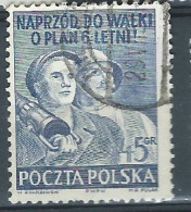 POLOGNE - Obl - 1951 - YT N° 585- Plan Six Ans 1951 - Used Stamps