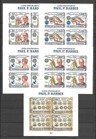 Burundi 2013 Paul Percy Harris - 5 MS With 4 IMPERFORATE Sets MNH - Nuevos