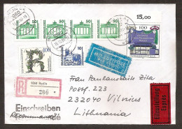 Germany●Berlin 1990●Berlin + Bundespost+FM Deutsche Post●Mischfrankatur●R-Brief Berlin 1064-Lithuania - Storia Postale