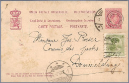 LUXEMBOURG - 1925 15c Charlotte Used On Invalidated 10c Adolphe Postal Card (Prifix 54) - Curiosity! - Stamped Stationery