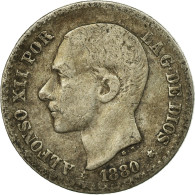 Monnaie, Espagne, Alfonso XII, 50 Centimos, 1880, Madrid, TTB, Argent, KM:685 - First Minting