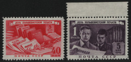 Russia / Sowjetunion 1949 - Mi-Nr. 1343-1344 ** - MNH - Tag Der Presse (III) - Neufs