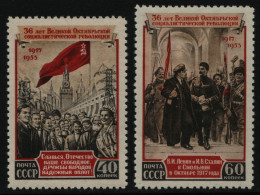 Russia / Sowjetunion 1953 - Mi-Nr. 1679-1680 ** - MNH - Oktoberrevolution (III) - Neufs