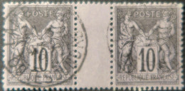LP3036/376 - FRANCE - SAGE TYPE II N°89 (PAIRE Avec Pont) CàD De LAMBALLE (Cotes Du Nord) Du 3 AVRIL 1886 - 1876-1898 Sage (Type II)