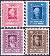 Liechtenstein 1942: Fürsten-Bilder II. Zu 171-174 Mi 207-210 Yv 182-185 ** Postfrisch MNH (Zu CHF 17.00) - Nuevos