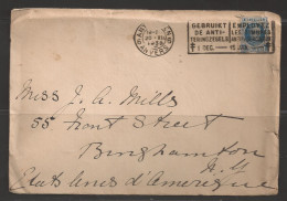 1930 Antwerp (20 X11) TB Slogan Cancel To Binghampton NY USA - Storia Postale