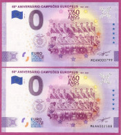 0-Euro MEAN 09 2021 60. ANIVERSARIO CAMPEOES EUROPEUS - SPORT LISBOA E BENFICA Set NORMAL+ANNIVERSARY - Private Proofs / Unofficial