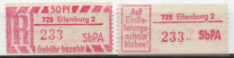 DDR Einschreibemarke Eilenburg SbPA Postfrisch, EM2B-728-2I(1) Gt - Etichette Di Raccomandazione