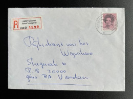 NETHERLANDS 1983 REGISTERED LETTER AMSTERDAM GERARD TERBORGSTRAAT TO VEENDAM 03-05-1983 NEDERLAND AANGETEKEND - Lettres & Documents