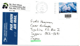 80993 - USA - 2002 - 80¢ Mt.McKinley EF A LpBf NORTH BAY CA -> Japan - Storia Postale