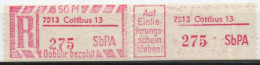 DDR Einschreibemarke Cottbus SbPA Postfrisch, EM2E-7513-13 RU (a) Zh - Etichette Di Raccomandazione