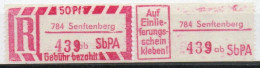 DDR Einschreibemarke Senftenberg SbPA Postfrisch, EM2B-784abII Zh - Etichette Di Raccomandazione