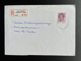 NETHERLANDS 1985 REGISTERED LETTER AMSTERDAM BURGEMEESTER FOCKSTRAAT TO LEIDEN 31-10-1985 NEDERLAND AANGETEKEND - Lettres & Documents