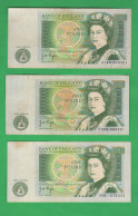 Great Britain 3 X One Pound 1978 1980 Inghilterra Queen Elizabeth - 1 Pound