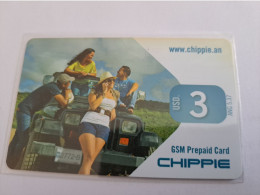 CURACOA DUTCH $3,- CHIPPIE/GSM PREPAID / 31-12-2013    FINE  USED      ** 17242 ** - Antilles (Netherlands)