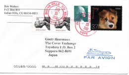 81003 - USA - 2003 - 37¢ Hund MiF A LpBf INDIAN HILLS CO -> Japan - Briefe U. Dokumente