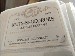 ÉTIQUETTES DE VIN NUITS-SAINT-GEORGES 1987 PREMIER CRU LES BOUDOTS DOMAINE MONGEARD MUGNERET - Bourgogne