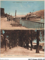 AMKP7-0604-ALLEMAGNE - COBLENCE - Le Port - Embarcadere - Promenade Sur Les Bords Du Rhin - CP DOUBLE - Dechire - Koblenz