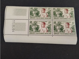 BLOC DE 4 COIN DATE 11/08/54 DU N°230 YVERT GOUVERNEUR CUREAU - Unused Stamps