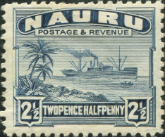 Nauru 1924 SG30A 2½d Slate-blue Freighter Rough MNH - Nauru