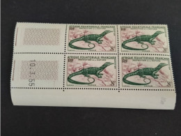 BLOC DE 4 COIN DATE 10/03/1955 DU N°231 YVERT  VARAN PROTECTION DE LA NATURE - Unused Stamps