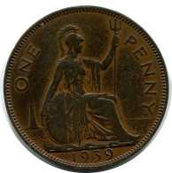 PENNY 1939 UK GROßBRITANNIEN GREAT BRITAIN Münze #AZ826.D.A - D. 1 Penny