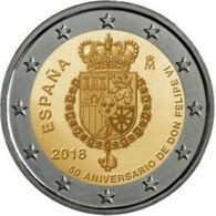 Spanje 2018   2 Euro Commemo  Koning Felipe VI- Roi Felipe VI  EXTREME RARE !!!!!UNC Uit De Rol  -  UNC Du Rouleaux !!!! - Spanje