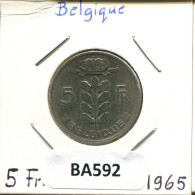 5 FRANCS 1965 DUTCH Text BELGIEN BELGIUM Münze #BA592.D.A - 5 Francs