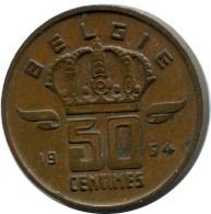 50 CENTIMES 1964 DUTCH Text BELGIEN BELGIUM Münze #BA461.D.A - 50 Cents