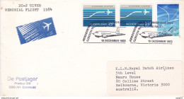 Nederland 1983 Envelop Uiver Herdenkingsvlucht Amsterdam - Melbourne 1934 - Airmail