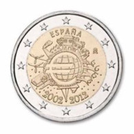 Spanje   2012   2 Euro  Commemo "10 Jaar Euro"      UNC Uit De Rol  UNC Du Rouleaux  !! - Spanje