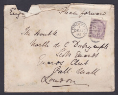 GB Great Britain 1882 Used Cover To 11th Earl Of Stair, Captain North Dalrymple, Scots Guards, London - Storia Postale