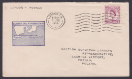 GB Great Britain 1958 First Flight Cover London To Poznan, Warsaw, Poland, BEA, British European Airways - Lettres & Documents