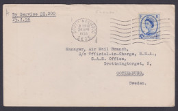 GB Great Britain 1956 First Flight Cover South Norwood TO Gothenburg, Sweden, BEA, British European Airways - Lettres & Documents