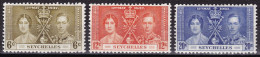 Seychelles YT 115-116-117 Mi 118-119-120 Année 1937 (MH *) (2 Scan) George VI, Elizabeth, Omnibus, Couronnes, Diadèmes - Seychellen (...-1976)