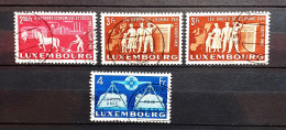 07 - 24 - Luxembourg - Cote : 140 Euros - 1951 - Europe Unie  N°446 + 447 X 2 + 442  Oblitéré - Oblitérés