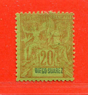 REF102 > DIEGO SUAREZ > N° 44 * > Neuf Dos Visible - MH * - Unused Stamps