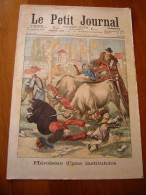 LE PETIT JOURNAL 1902 N° 629 Héroïsme Institutrice Boeufs , Drame Rue Faisanderie , Gibier Passé En Fraude - Le Petit Journal