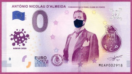 0-Euro MEAP 03 2019 Zudruck Corona  ANTONIO NICOLAU D'ALMEIDA FUNDADOR DO FUTEBOL CLUBE DO PORTO - Private Proofs / Unofficial