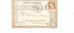 Timbre Céres Numéro 55 Sur Carte Postale - 1871-1875 Cérès