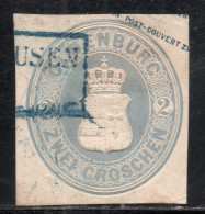 OLDEMBURGO – OLDENBOURG (ALEMANIA) Sello Usado Recorte De ENTERO POSTAL ESCUDO X 2 Groschen Color Azul Año 1862 - Oldenburg