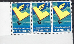 Luxembourg - Luxemburg - Timbres - 1954   Foire Internationale   Bande  3x4Fr.   MNH** - Unused Stamps