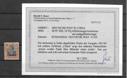 DP China 1901, Mi 20, 30 Pf, PF XIII Gestempelt, Befund Steuer - China (offices)