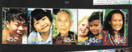 CHRISTMAS ISLAND - USED 2000 45c Faces Of Christmas Island, Joined Strip Of Five - Christmaseiland